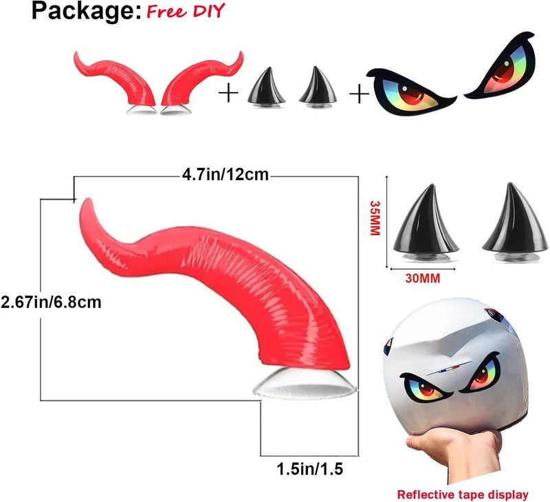 CHPINGN Motorcycle Horn Devil Horns,Motorcycle Helmet Accessories,Bike Helmet, Ski Accessories(Helmet Not Included) - Image 2